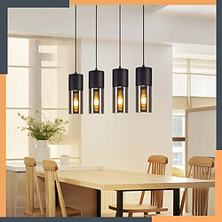 Acheter ZMH Ledsone Suspension industrielle 4 lumières - Noir
