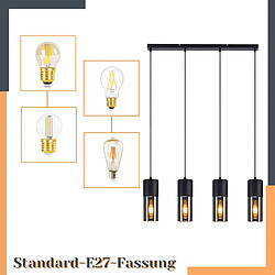 ZMH Ledsone Suspension industrielle 4 lumières - Noir pas cher