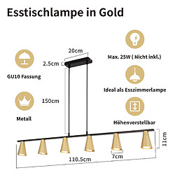 Acheter Zmh Suspension 6 spots GU10 - Or noir