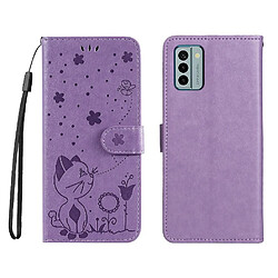 FOXDOCK Étui pour Nokia G22 - Violet Étui portefeuille en cuir PU - Design fin et léger - Stockage pour cartes - Découpes précises