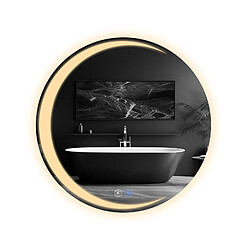 Zmh Miroir de salle de bain lumineux rond - Blanc