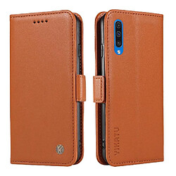 Samsung Galaxy A50 Flip Étui - Cuir PU Marron Étui de téléphone - Design léger - Luxe en cuir PU - Emplacement pour cartes - Bords renforcés