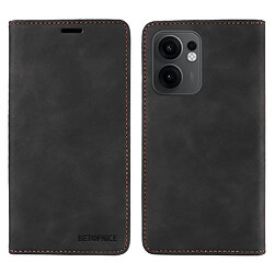 Étui pour Oppo Reno 13F - Noir Portefeuille en cuir PU - Béquille - Protection complète - Sangle de poignet - Design élégant