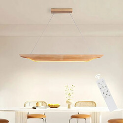 ZMH Suspension salle à manger 90CM lampe suspendue en bois moderne dimmable avec télécommande