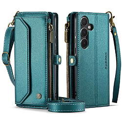 Samsung Galaxy A35 Crossbody Flip Étui - Vert Étui portefeuille RFID - Cuir PU - Protection contre les rayures - Bandoulière amovible