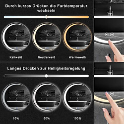 Avis Zmh Miroir de salle de bain lumineux rond - Blanc