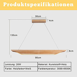 Avis Zmh Suspension LED en bois - Blanc