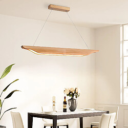 Zmh Suspension LED en bois - Blanc pas cher
