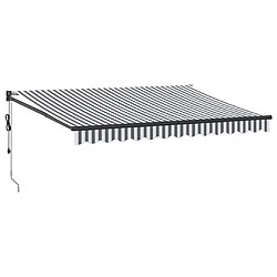 vidaXL Auvent rétractable anthracite et blanc 3,5x2,5m tissu/aluminium
