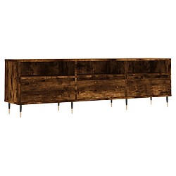 vidaXL Meuble TV chêne fumé 150x30x44,5 cm bois d'ingénierie