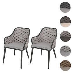 Mendler Lot de 2 chaises de jardin - Gris clair