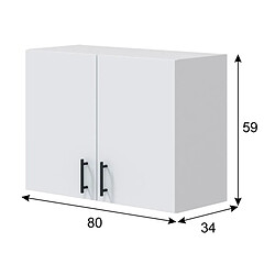 Pegane Meuble haut de cuisine - Blanc