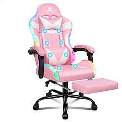 Alfordson Chaise Gaming LED RGB Rose