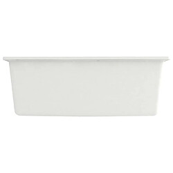 Acheter vidaXL Évier de cuisine avec trou de trop-plein Blanc Granit