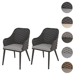 Mendler Lot de 2 chaises de jardin - Gris