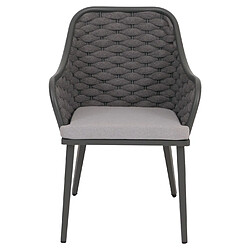 Mendler Lot de 2 chaises de jardin - Gris pas cher