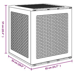 vidaXL Boîte de rangement Anthracite 55 x 53 x 57 cm Polypropylène pas cher