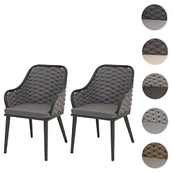 Mendler Lot de 2 chaises de jardin - Gris graphite