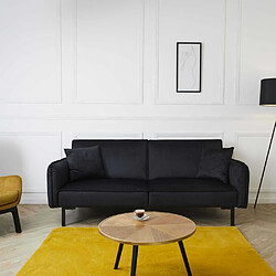 The Home Deco Factory Canapé convertible en velours Giulia noir.