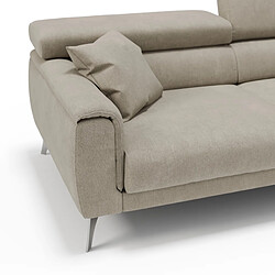 Divani.store Canapé droit 3 places relax - Crème pas cher