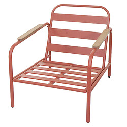Mendler HWC-O11 Fauteuil de Jardin Aluminium Terracotta pas cher