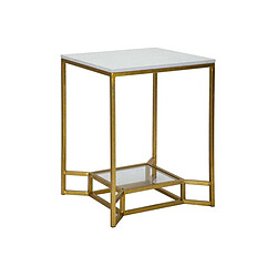 Mauro ferretti Bout de canapé métal - Doré et blanc