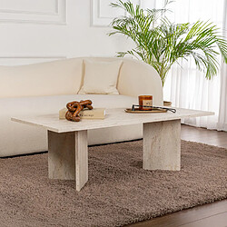 Acheter Concept Usine Table basse rectangulaire effet travertin 119x60cm TOPI