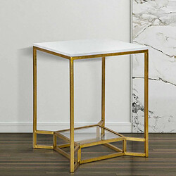 Mauro ferretti Bout de canapé métal - Doré et blanc