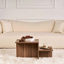 Hanah Home Table basse en aggloméré 80 x 40 x 40 cm Harmony Noyer.