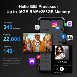 Avis FOSSiBOT F106 Pro Gris 6.58” 15 Go +256 Go Smartphone Robuste 12000mAh NFC Double SIM 4G Android 13