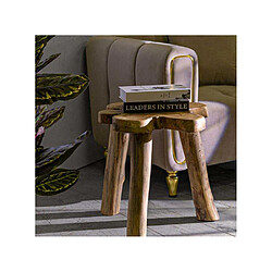 Mauro ferretti Bout de canapé teck Flower - Marron