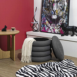 The home deco factory Pouf-coffre Atome - Gris foncé pas cher