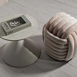 Mauro ferretti bout de canapé rond - Blanc