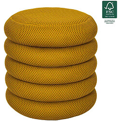 Avis The home deco factory Pouf-coffre rond - Jaune