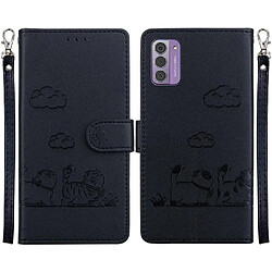 Nokia G42 - Étui portefeuille en cuir noir