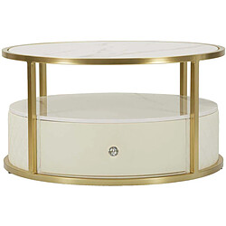 Mauro Ferretti Table basse effet matelassé avec tiroir Sharon 75 x 40 cm.