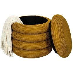 Acheter The home deco factory Pouf-coffre rond - Jaune