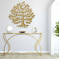 Mauro Ferretti Console en métal doré Sunshine 130 x 40 x 75 cm.