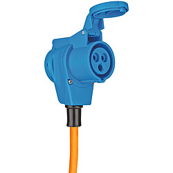 Brennenstuhl Rallonge CEE avec Prise Coudée H07RN-F et Couvercle à Clapet 1.5m Orange