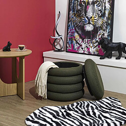 The home deco factory Pouf-coffre Atome - Kaki pas cher