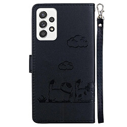 Avis Samsung Galaxy A52S 5G - Étui portefeuille en cuir noir