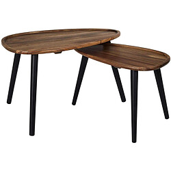 The Home Deco Factory Table gigogne galet en acacia (Lot de 2).