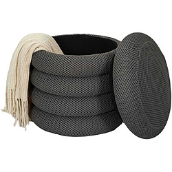 Acheter The home deco factory Pouf-coffre Atome - Gris foncé