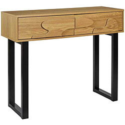 The Home Deco Factory Console en mdf et métal Calypso - Noir Marron