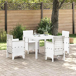 vidaXL Table de jardin pour repas Blanc 100 x 100 x 73 cm polyrotin