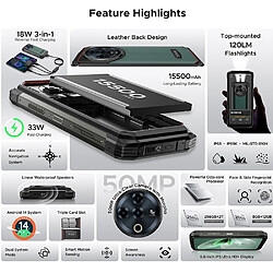 DOOGEE Fire 6 Power Smartphone 6.56" - Noir