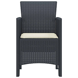 Avis vidaXL Chaise de Jardin - Ensemble de 2 Anthracite Crème