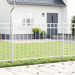 vidaXL Clôture de jardin - blanche - 1.7x1 m - Acier