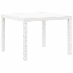 vidaXL Table de jardin pour repas Blanc 100 x 100 x 73 cm polyrotin