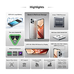 DOOGEE Note 58 Smartphone 6.75" - Argent